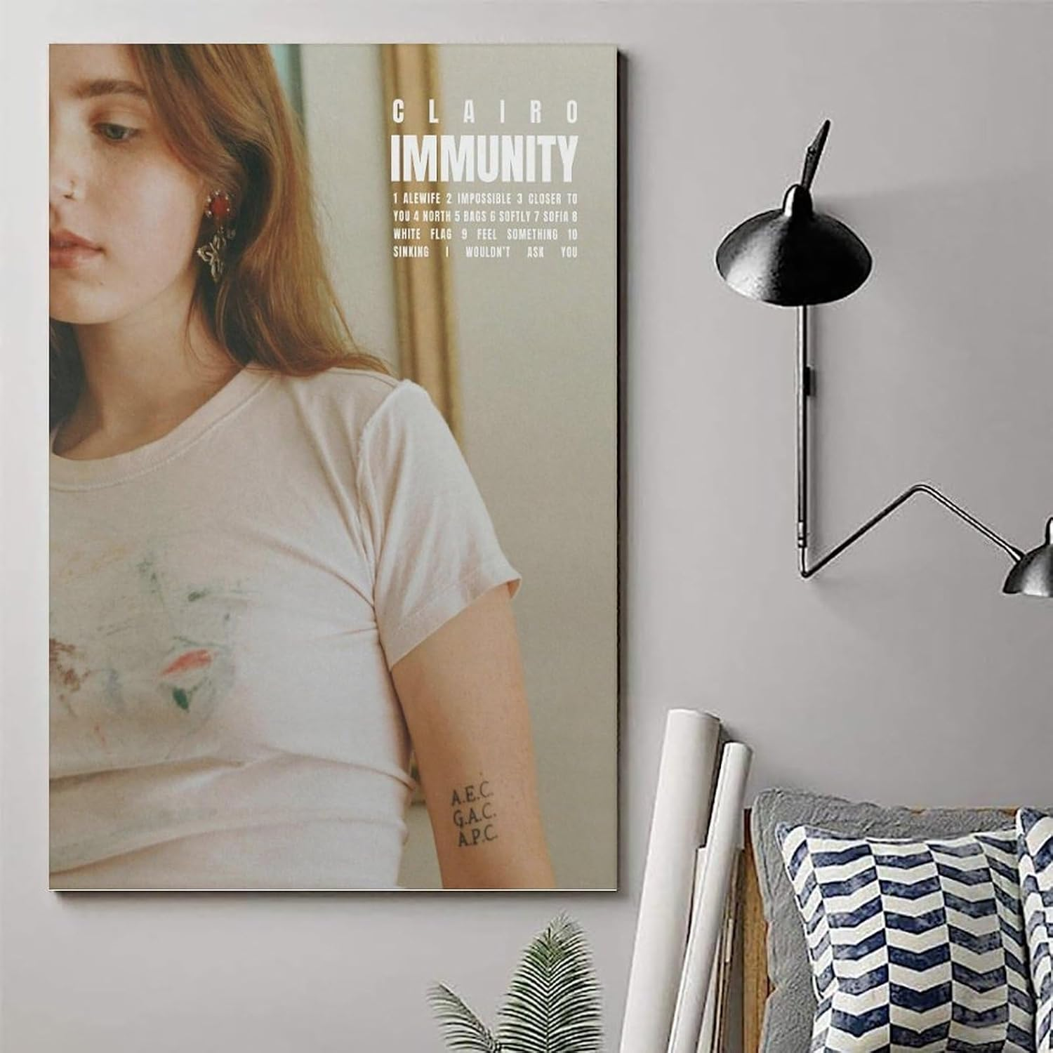 Clairo Poster Immunity Album Poster Canvas Painting Wall Art Picture Home Decor Print for Bedroom Living Room Dorm Study Bar Office 12X18Inch(30X45Cm) image number 3