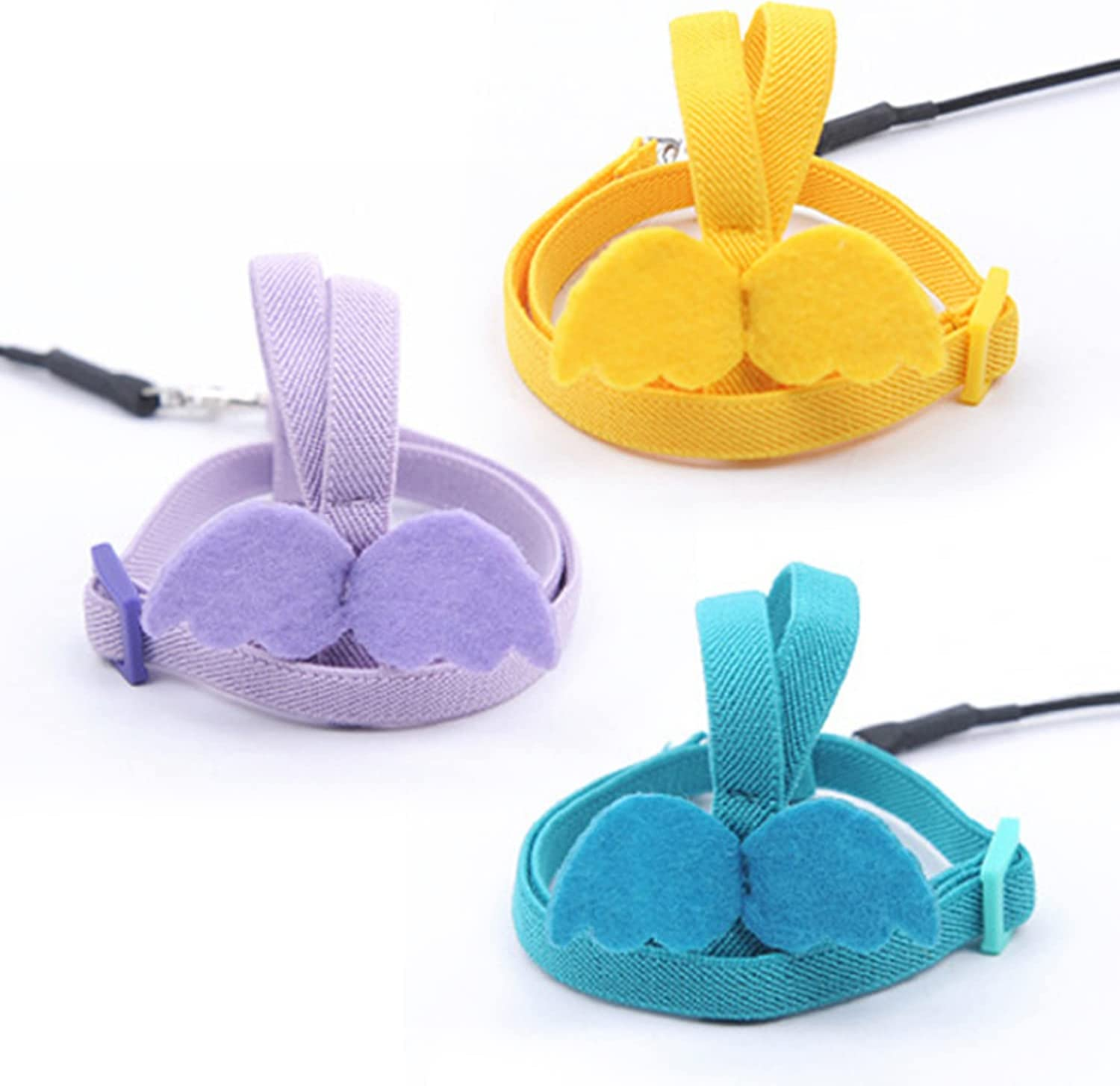 Adjustable Pet Parrot Bird Harness Lead Leash Flying Training Rope Cockatiel (Yellow) - Blue image number 6