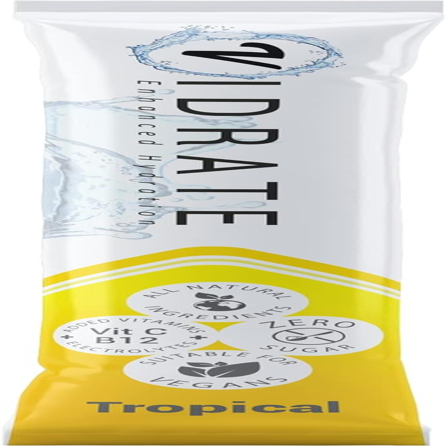 Vidrate Electrolyte Powder Hydration Sachets - Hydration Powder Packs with Vitamins - Zero Sugar, No Artificial Sweeteners or Preservatives - 8 Electrolyte Sachets, Night Time Mixed Berry image number 2