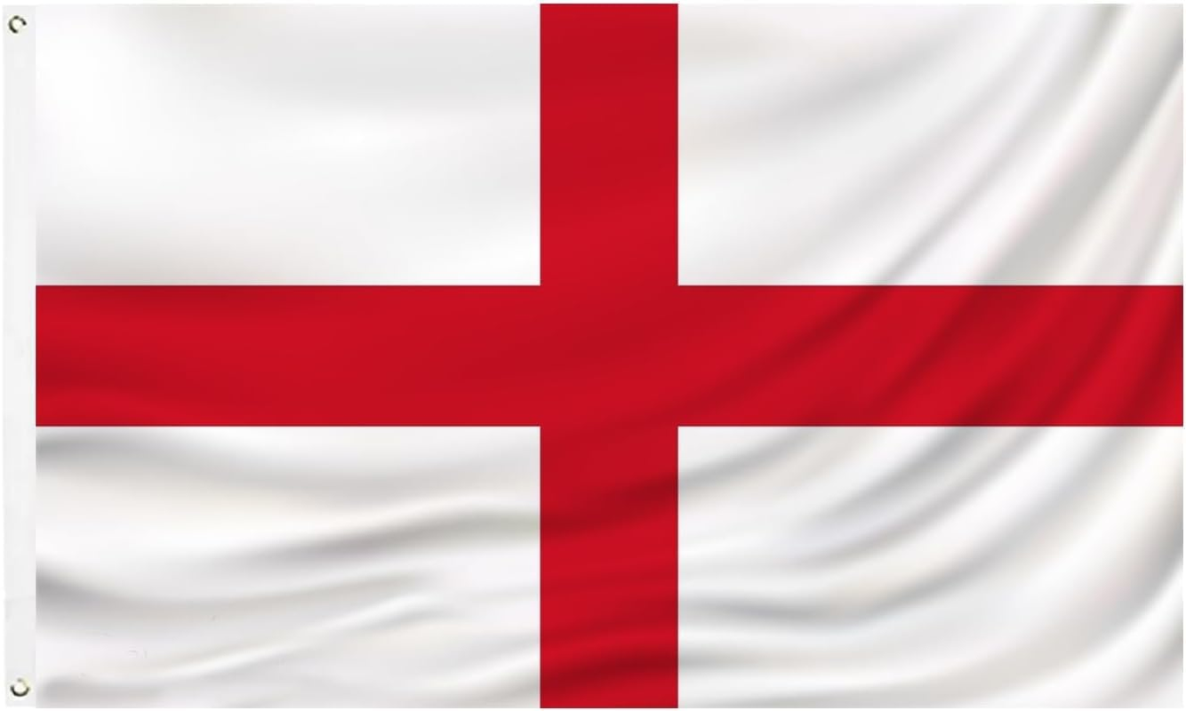 England Flag 90 * 150 CM, English Flag St George'S Cross Flag, Polyester Thickness, Fade Resistant, Brass Grommets, Canvas Header, Indoor,Outdoor, Vibrant Colors,Not Fear of Rain and Snow image number 4