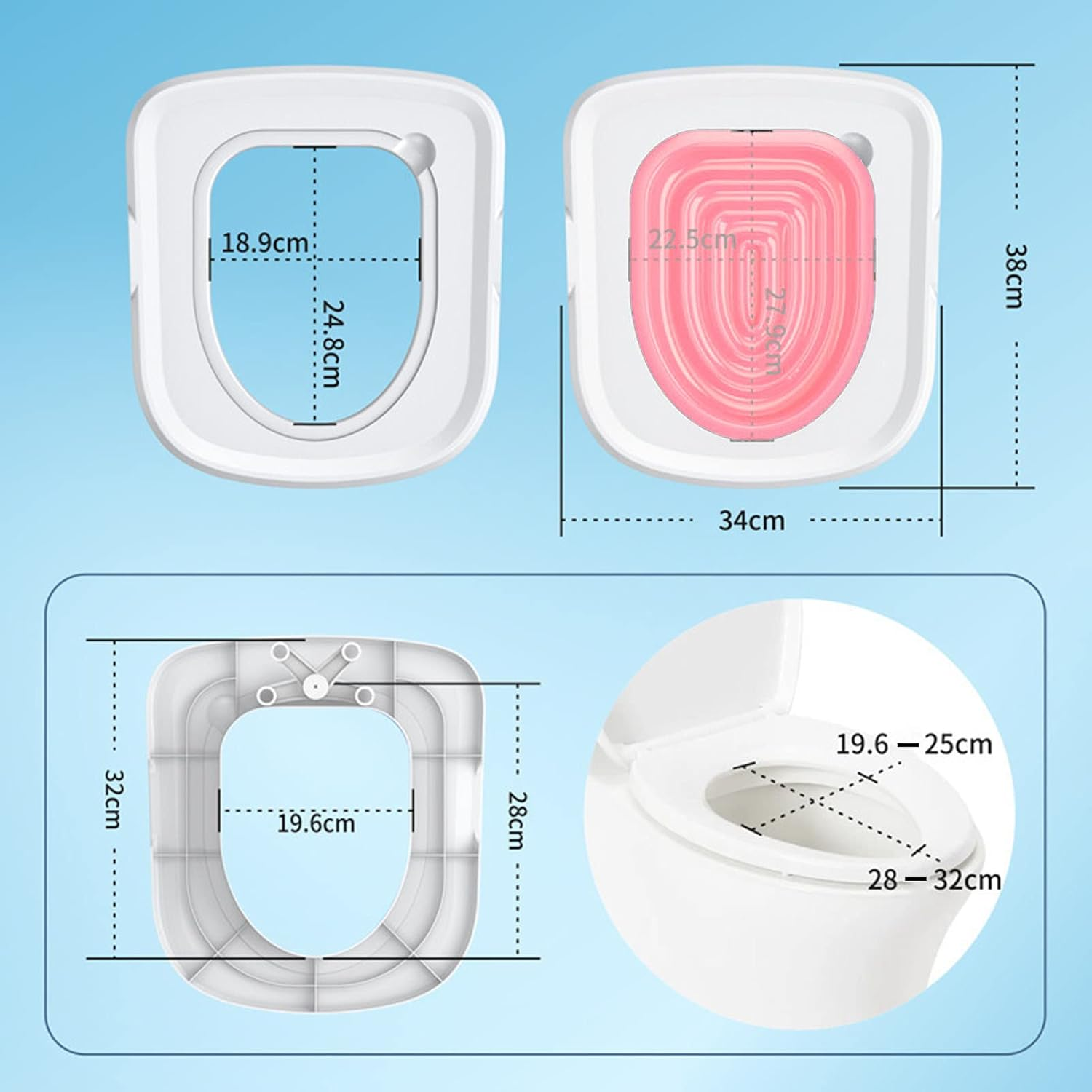 Cat Toilet Training Kit, Cat Trainer Cat Toilet Cleaning Hygienic Pet Supply, Professional Kitty Toilet Trainer Urinal Seat for All Age Cat Toilet Training (White Tray, 1 Pink image number 5