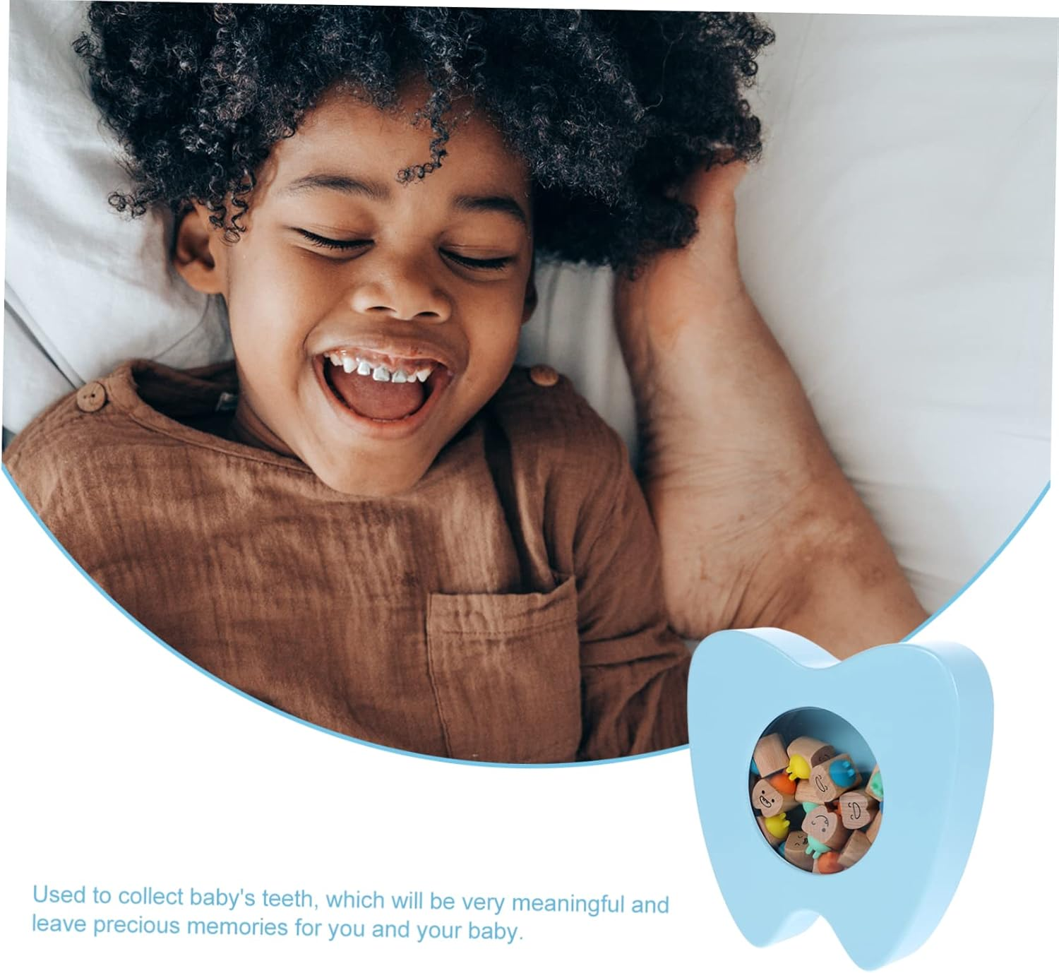 Tooth Keepsake Organizer Box Wooden Newborn Tooth Storage Case for Decorative Meaningful for Boys and Girls image number 5