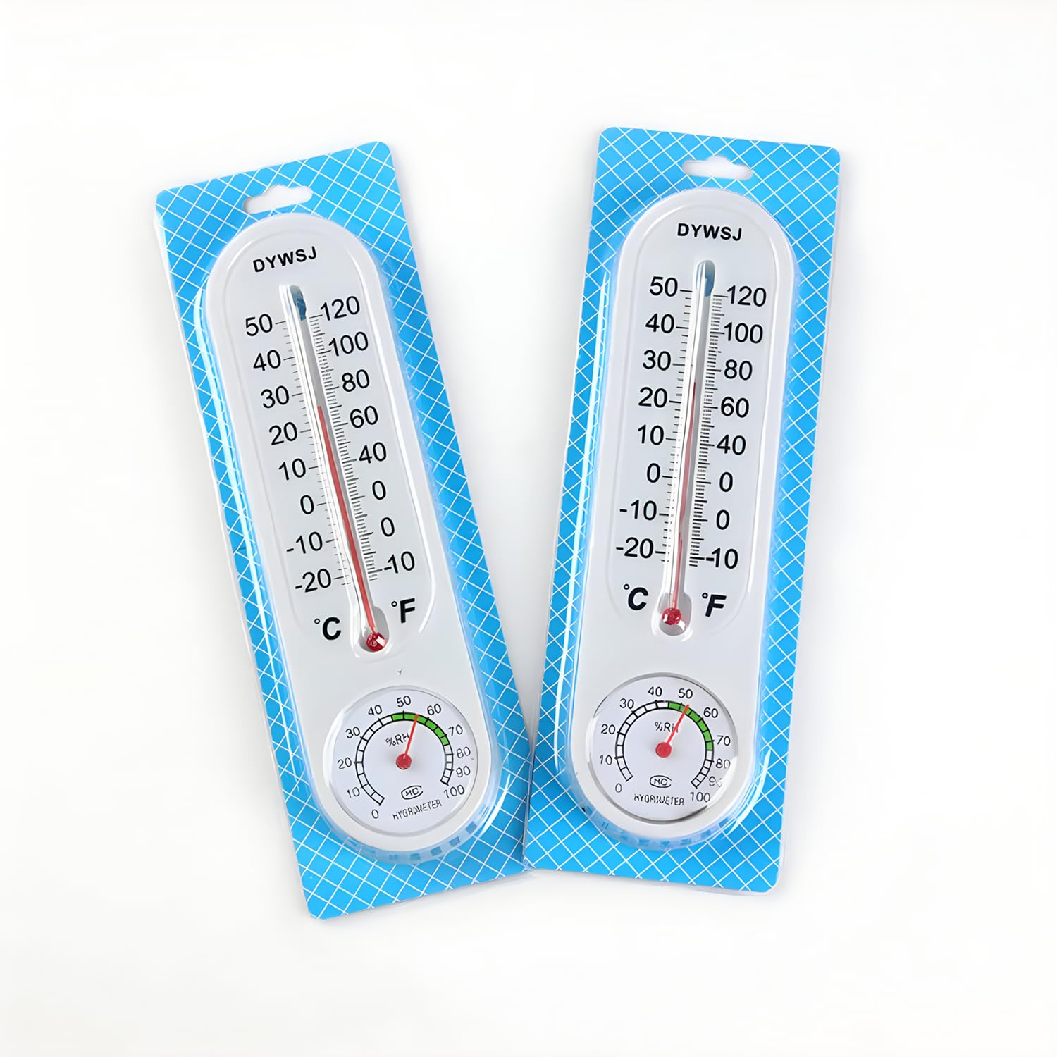 2Pack Outdoor Indoor Wall Thermometer Hygrometer Digital Humidity Meter Thermometers Wall Hang Temperature Humidity Gauge Meter with Celsius/Fahrenheit (℃/℉) for Garden Plant Field Cellar Greenhouse image number 2