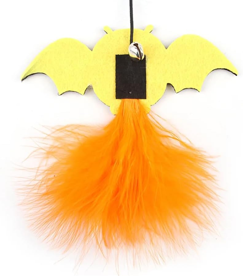 ARFUKA Cat Accessories Interactive Cat Toy Feather Cat Toy Cat Stick Cat Wand Toy Feather with Bells Halloween Elemente Retractable Cat Teaser Toy for Kitty Kitten Scratching Exercise Indoor Pack of 3 image number 4