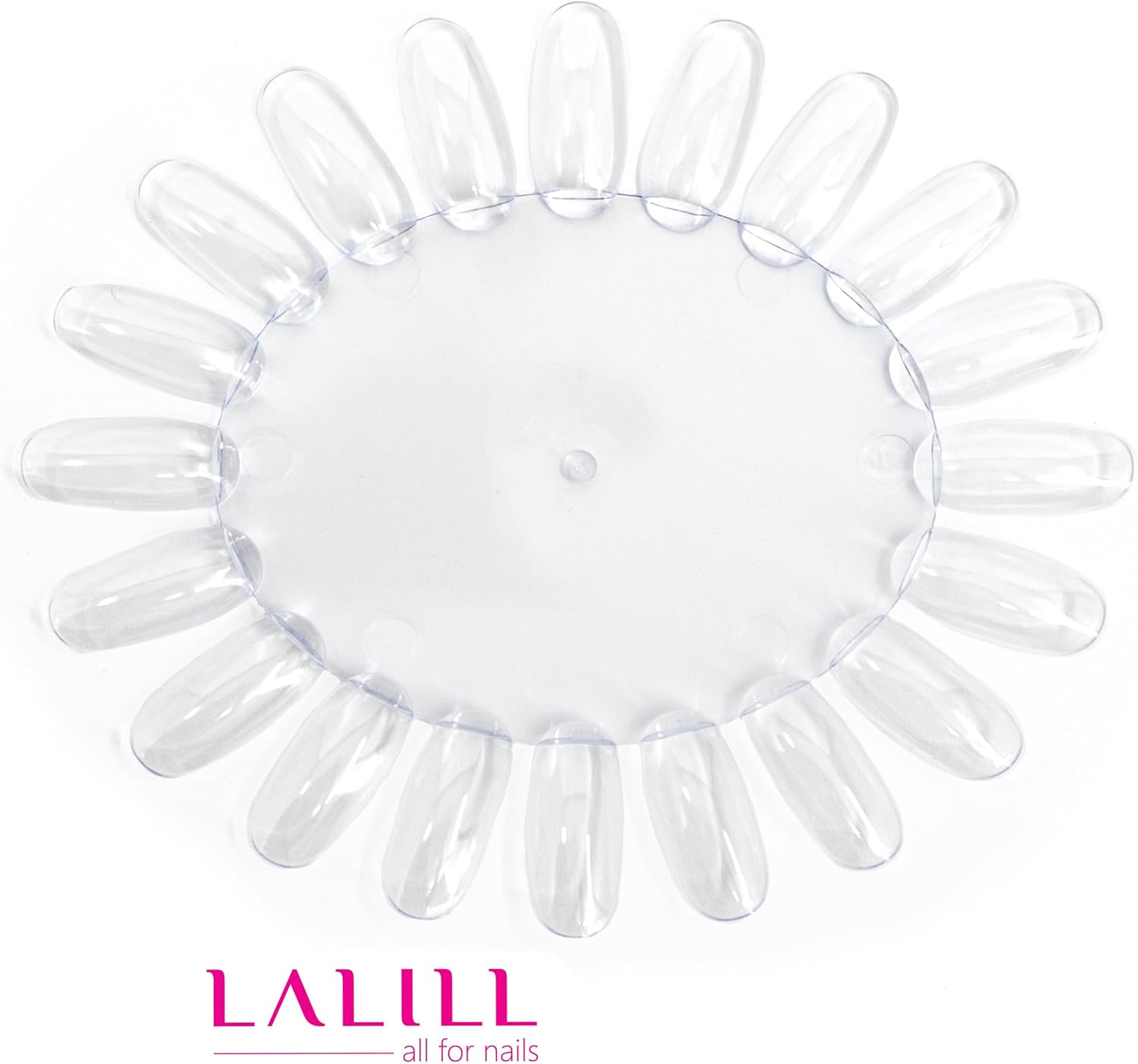 LALILL Presentation Display for Nail 10 Pieces - Nail Display Sun-Shaped - Sticks, Display Fan Practice Starter Colour Ring - Nail Palette round Oval for Illustrating Nail Polish (Clear) - Milky image number 6