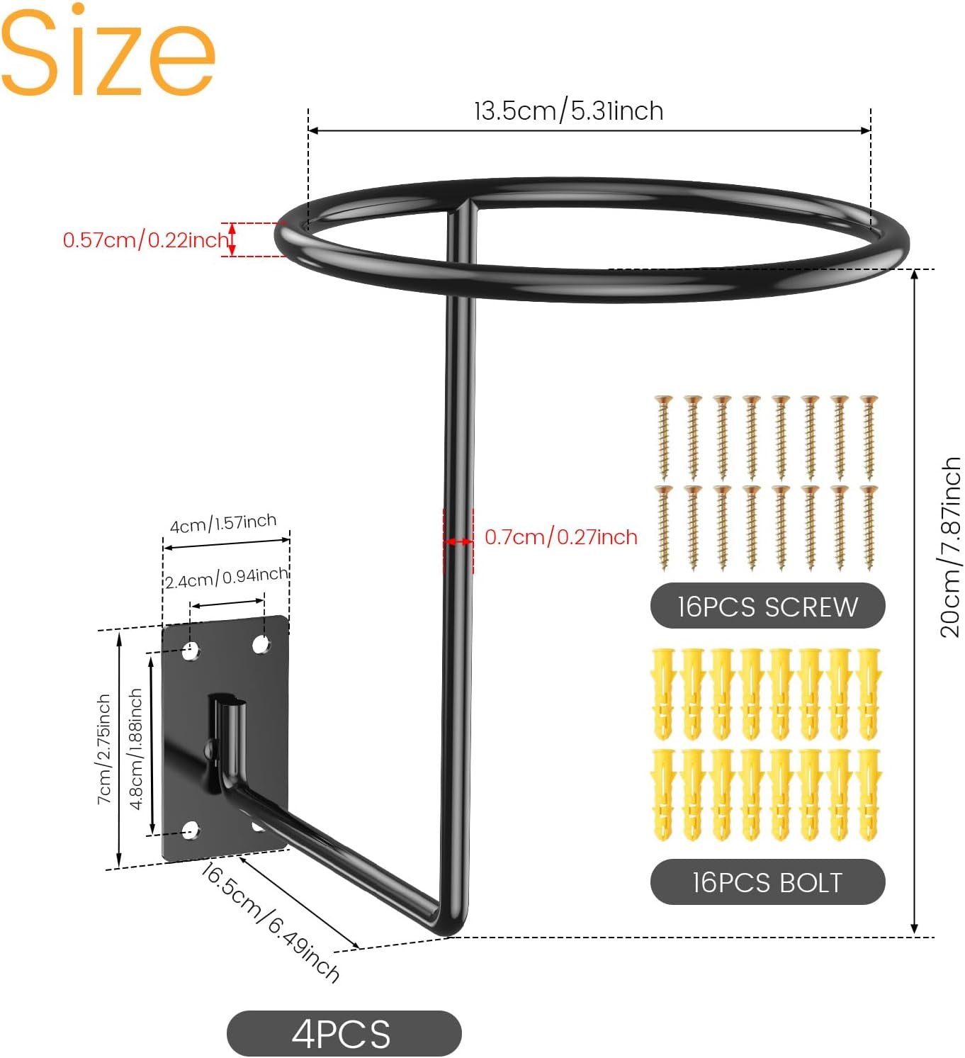 4Pcs Helmet Holder Strong Load Bearing Helmet Holder Stand Rustproof Wall Mount Helmet Hanger Space Saving Helmet Rack Wall Helmet Stand Easy to Install Motorcycle Helmet Holder