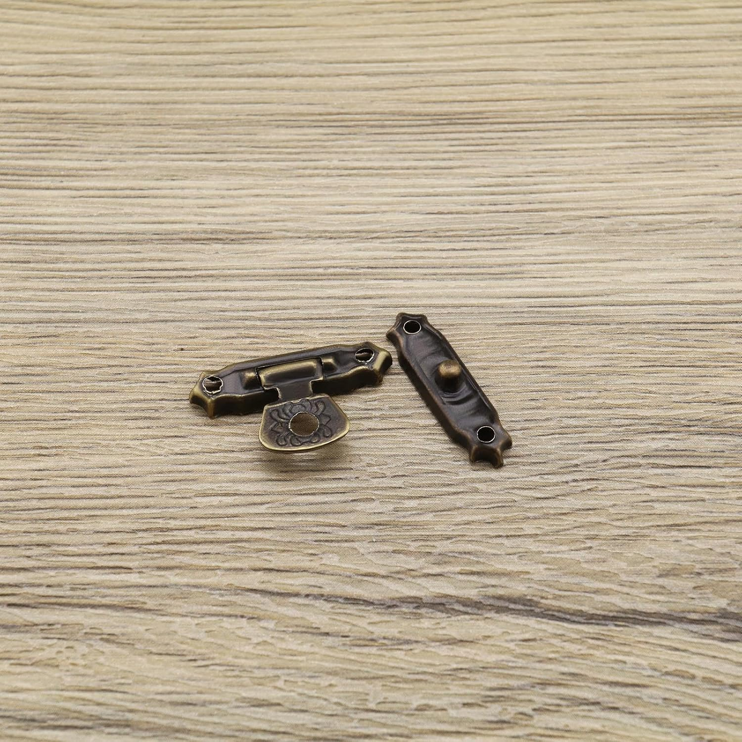 Emagtech 36Pcs Antique Bronze Hasp Latches Mini Hinges with Screws Mini Cabinet Latch Hasps Decorative Accessories for Jewelry Box Gift Box Doll House image number 5