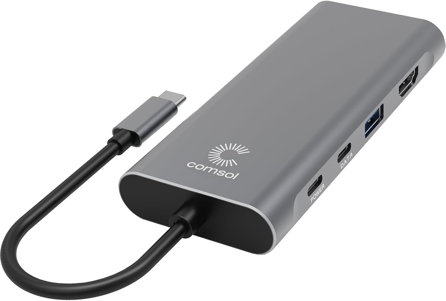 Comsol Universal USB-C Multi-Port Hub Adapter, 8 Ports with HDMI, USB-A 3.0, Power Delivery, Data Transfer image number 2