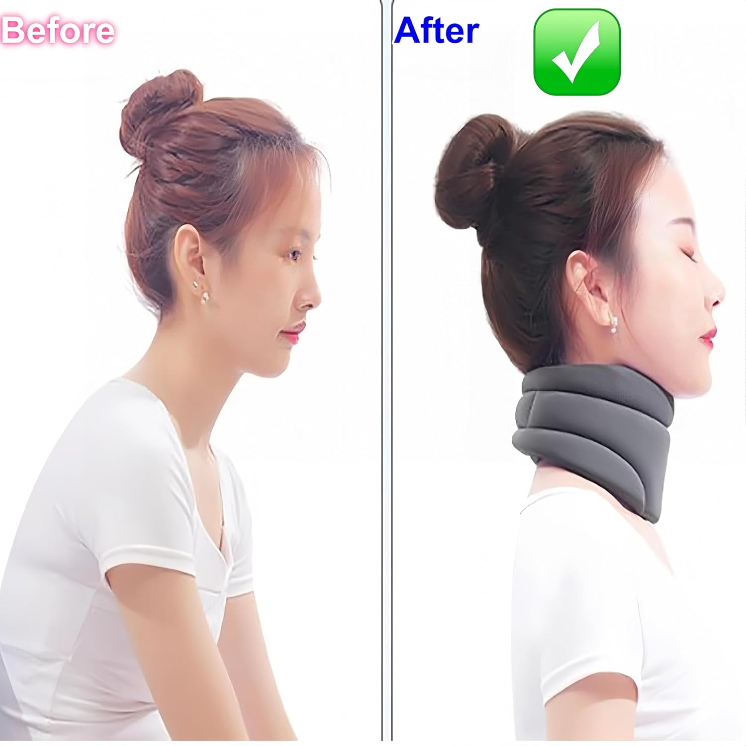 Neck Brace Collars Stretcher Adjustable Neck Support for Snoring Cervical Neck Travel Pillow Sleep Aid