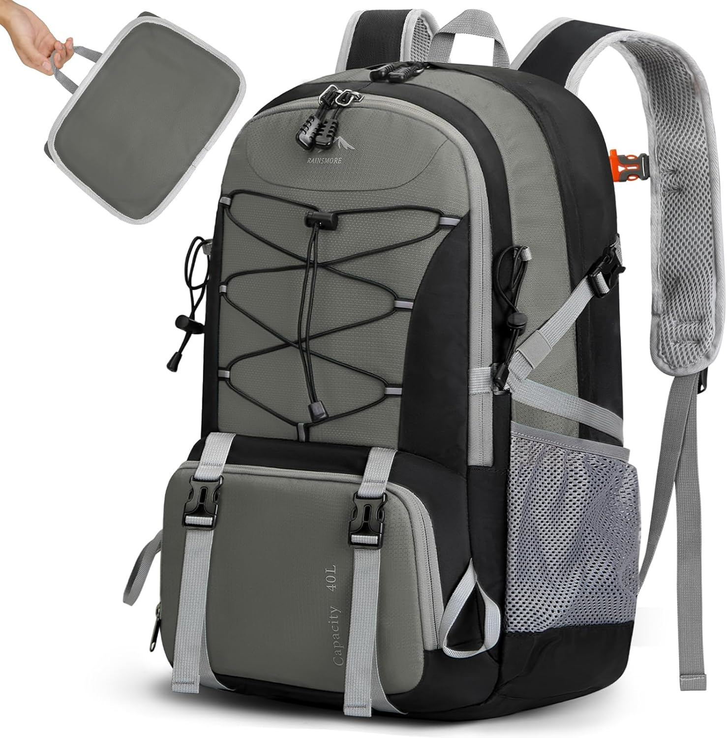 Hiking Backpack 40L Waterproof Camping Backpack for Men Women Lightweight Outdoor Sport Daypack Packable Hiking Backpack for Climbing Travel Touring