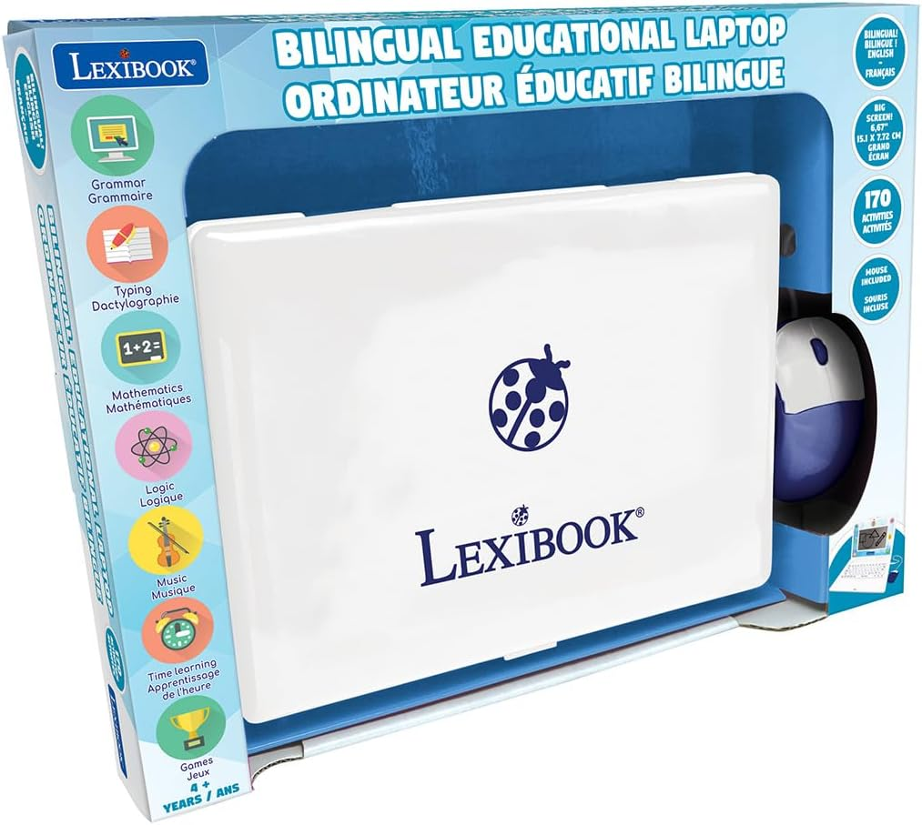 Lexibook Bilingual French English Learning Computer - Toy for Kids, 170 Activities for Learning Languages, Maths, Logic and Fun, Large Display - Jc599I1Lxb image number 5