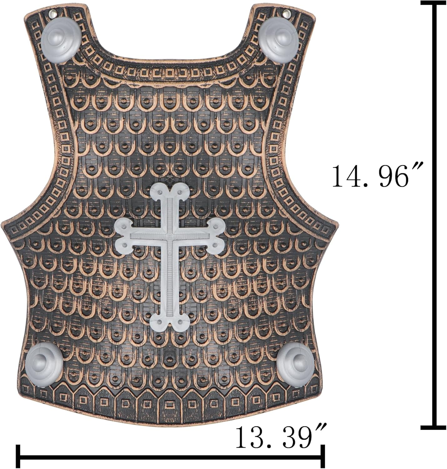 Crusaders Medieval Knight Armor Props Set Bronze-Colored Chest Plate Shield Swords for Dress up Cosplay, Brown