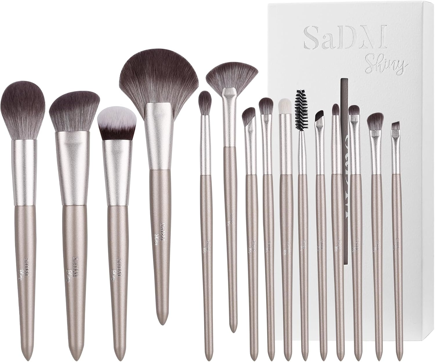 Makeup Brush Set (15 Pieces) - Includes Foundation, Powder, Concealers, Highlighter, Contour, Eye Shadows & Blush Makeup Brushes - Face & Eye Make up Brushes with Synthetic Bristles