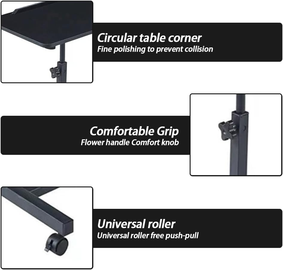 Height Adjustable Desk, Mobile Sofa Side Table, Durable & Space-Saving Bed Desk, Multi-Purpose Portable Laptop Table, Suitable for Home Office, Bedroom, Living Room ﻿ image number 5