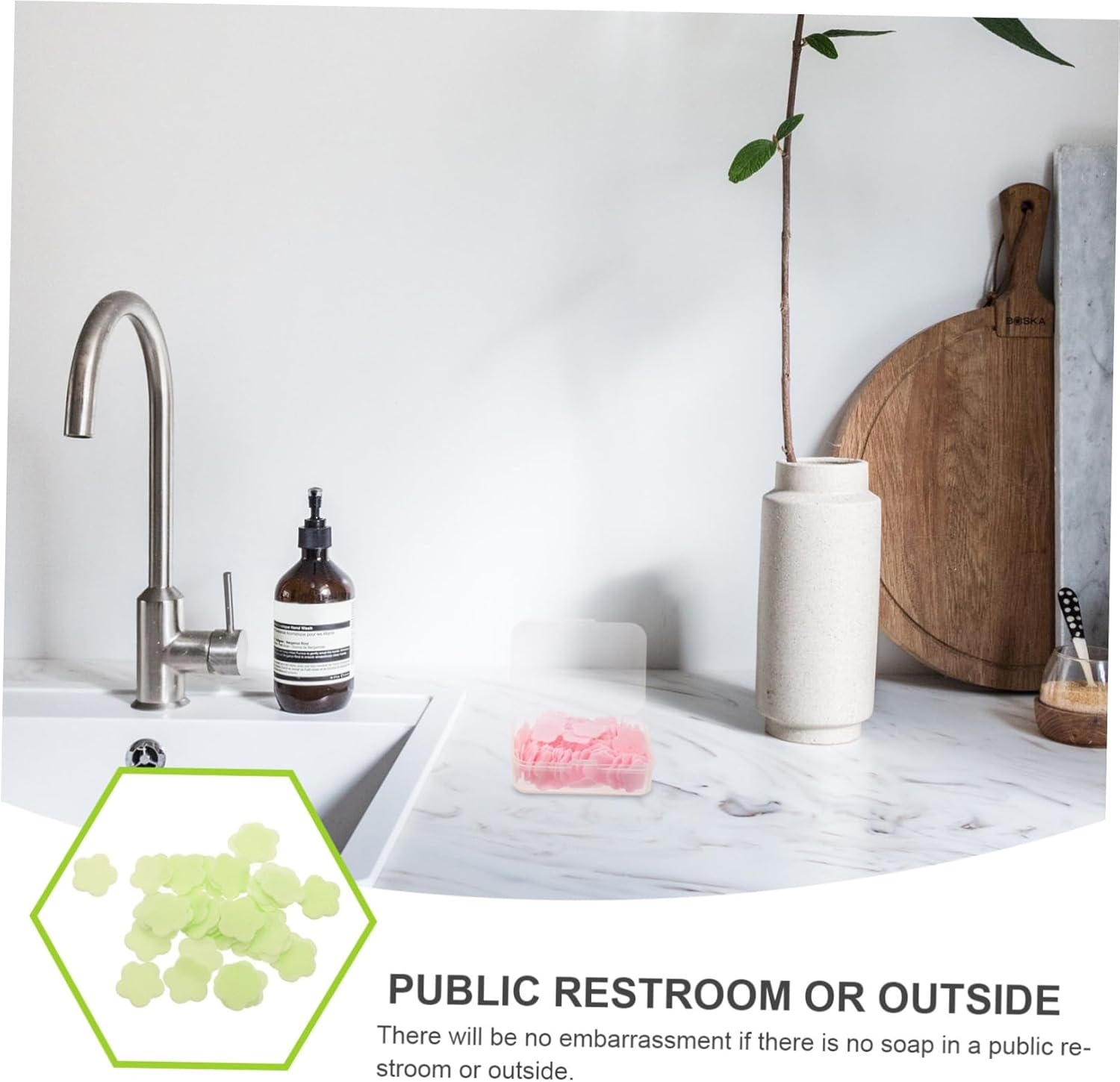 Anneome Travel Soap Flakes Hand Cleaning Soap Sheets Portable Safe Refreshing for Go