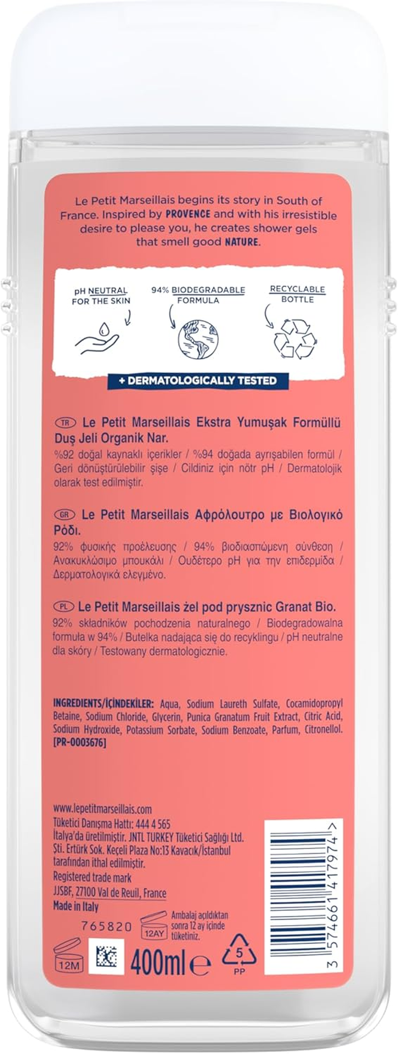 Le Petit Marseillais Garnet Shower Gel 400 Ml image number 3