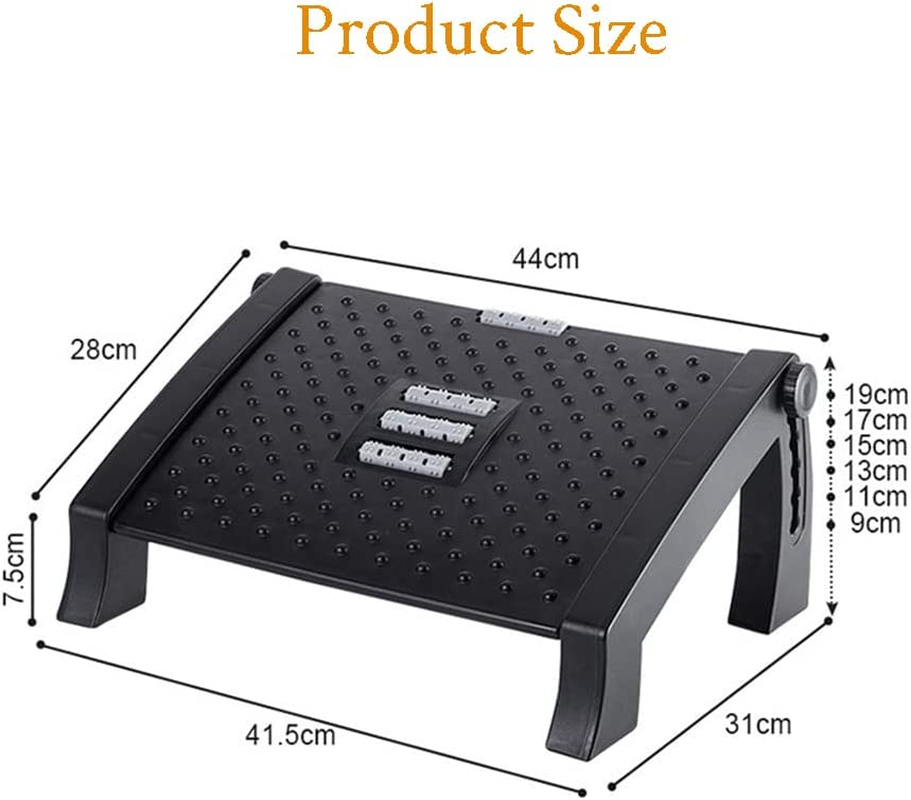 Adjustable Foot Rest under Desk,6 Height Adjustable Foot Rest with Massage Particle and Roller,Foot Stool with Firm Non-Slip Legs for Home Office