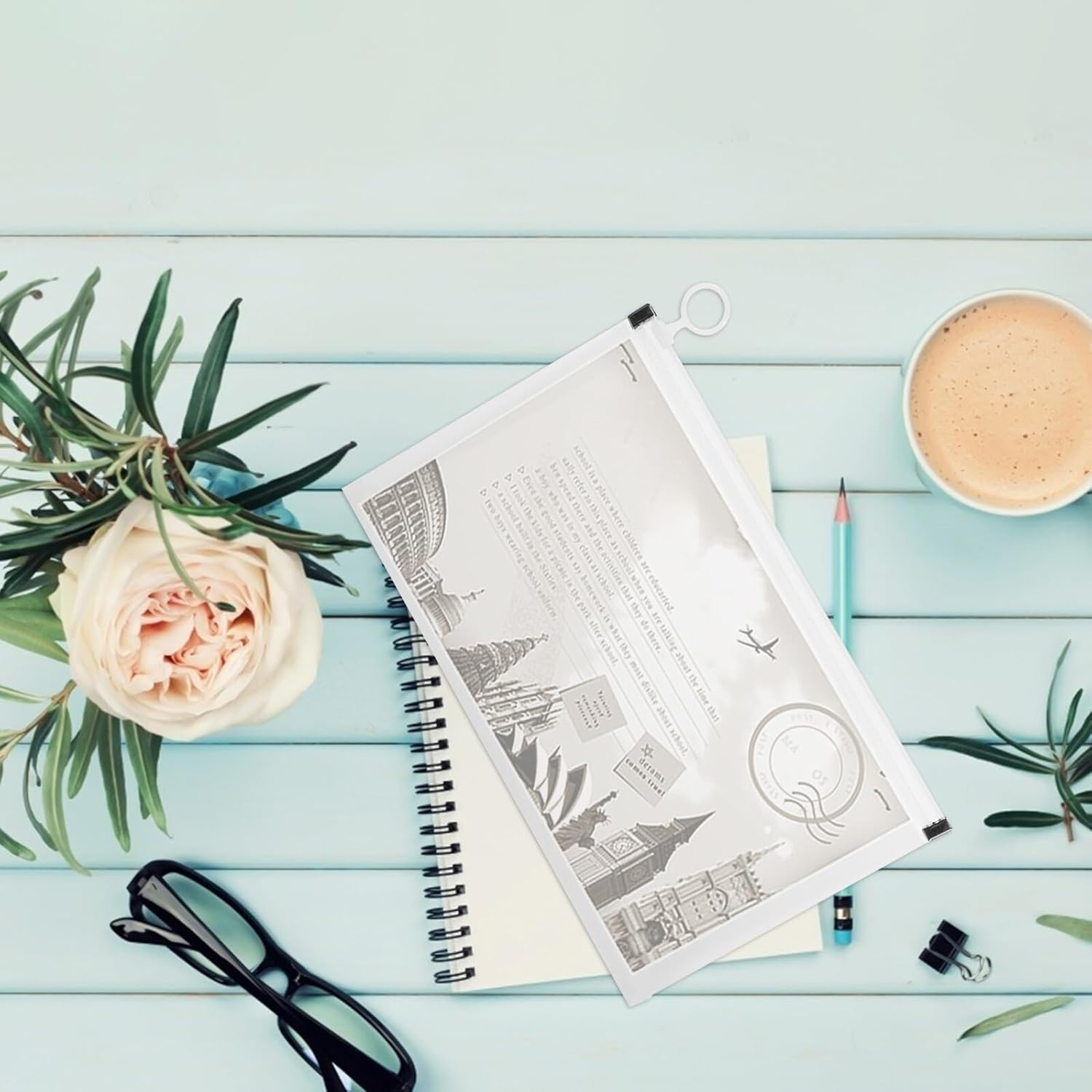 Gadpiparty 4Pcs Document Pouch Zipper File Organizer Bags Large Capacity Transparent Receipt Storage for Office School Business Travel image number 1