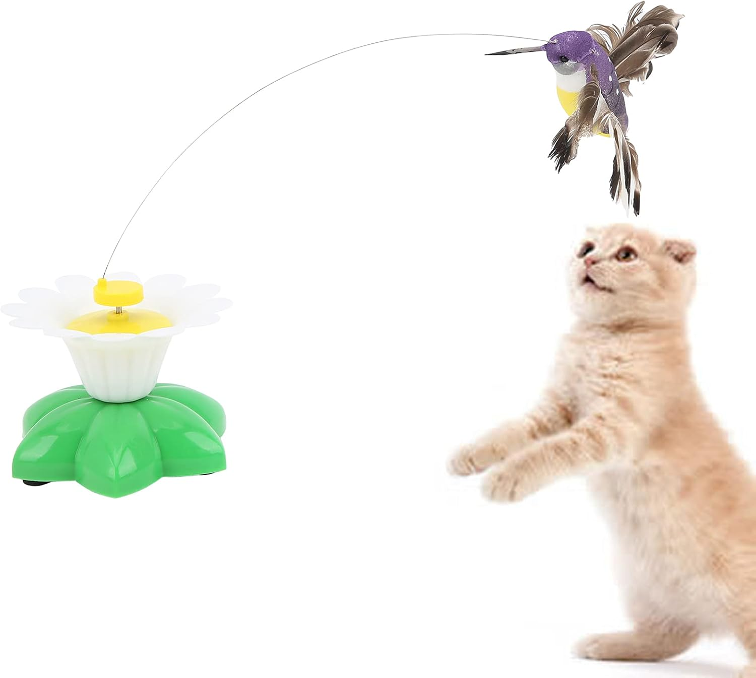 Flying Movement Bird Cat Toy, Cat Toy Interactive Attractive Relieve Anxiety for Small Animals image number 4