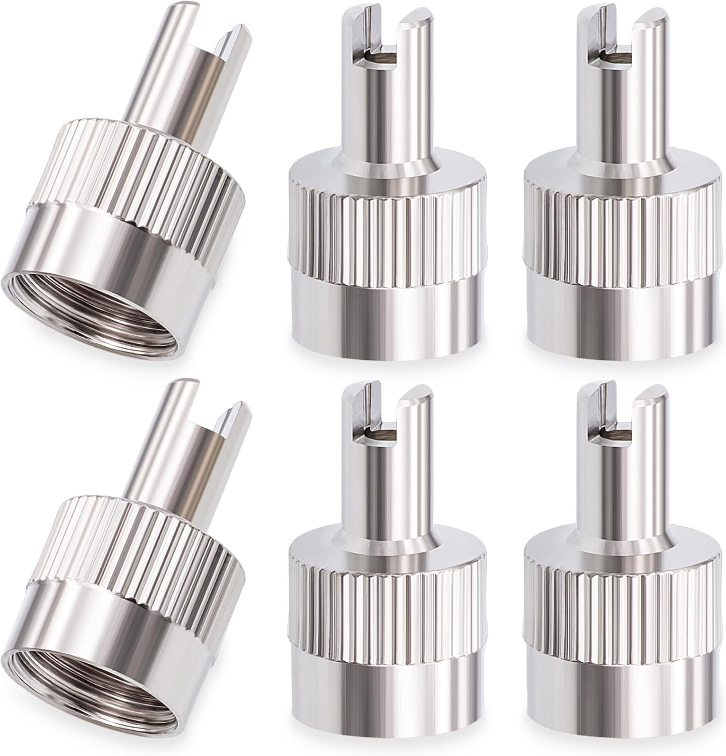 20PCS Tire Valve Stem Caps, Nickel Brass Slotted Slot Valve Stem Caps with Valve Core Remover, with O Rubber Ring, Universal for Cars, SUV, Trucks, Bikes, Motorcycles, Bicycles