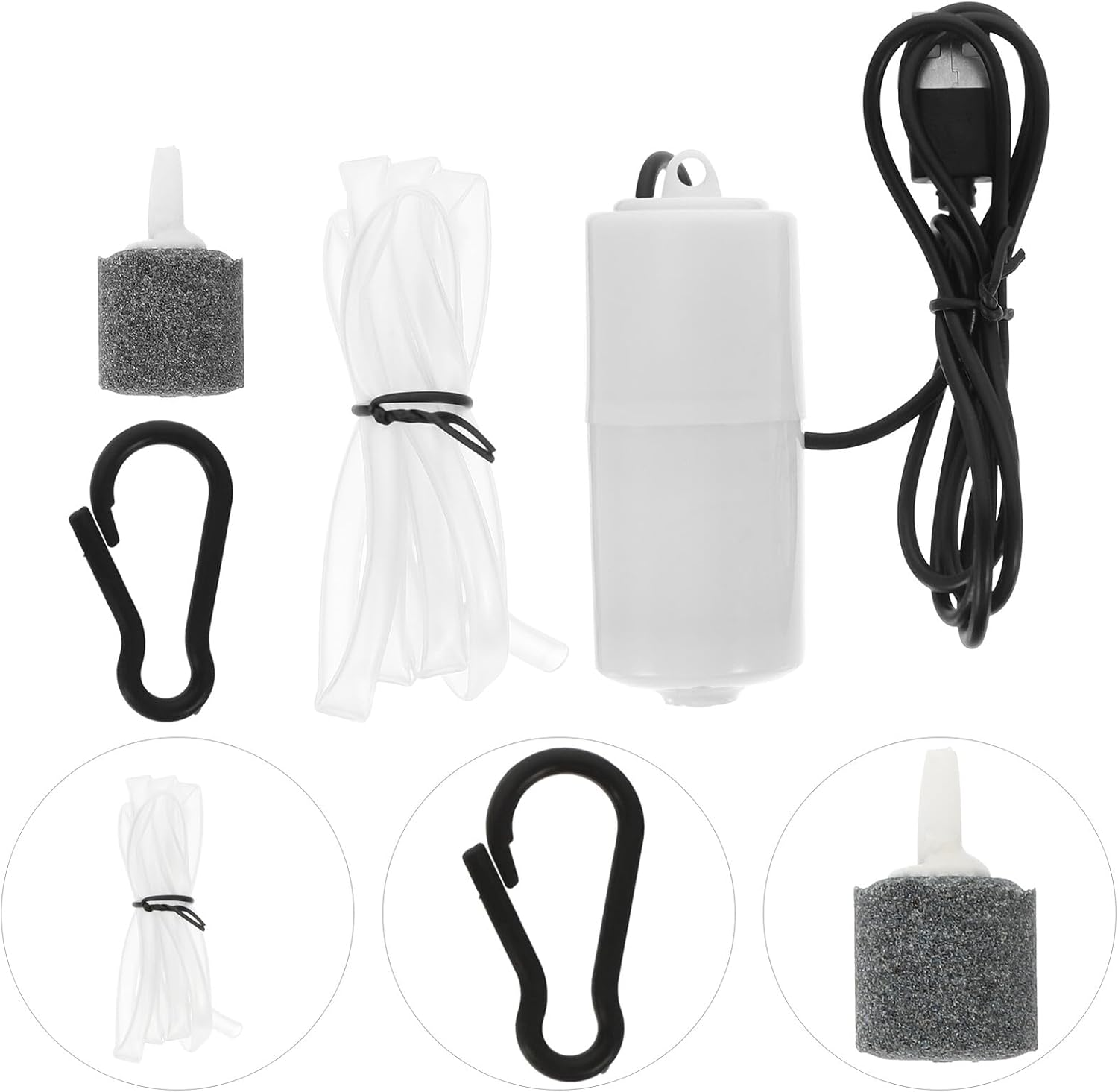 Veemoon 2 Sets USB Aquarium Air Pump Small Quiet Fish Tank Aerator Low Power Consumption Oxygen Increase for Indoor Aquariums Random Color