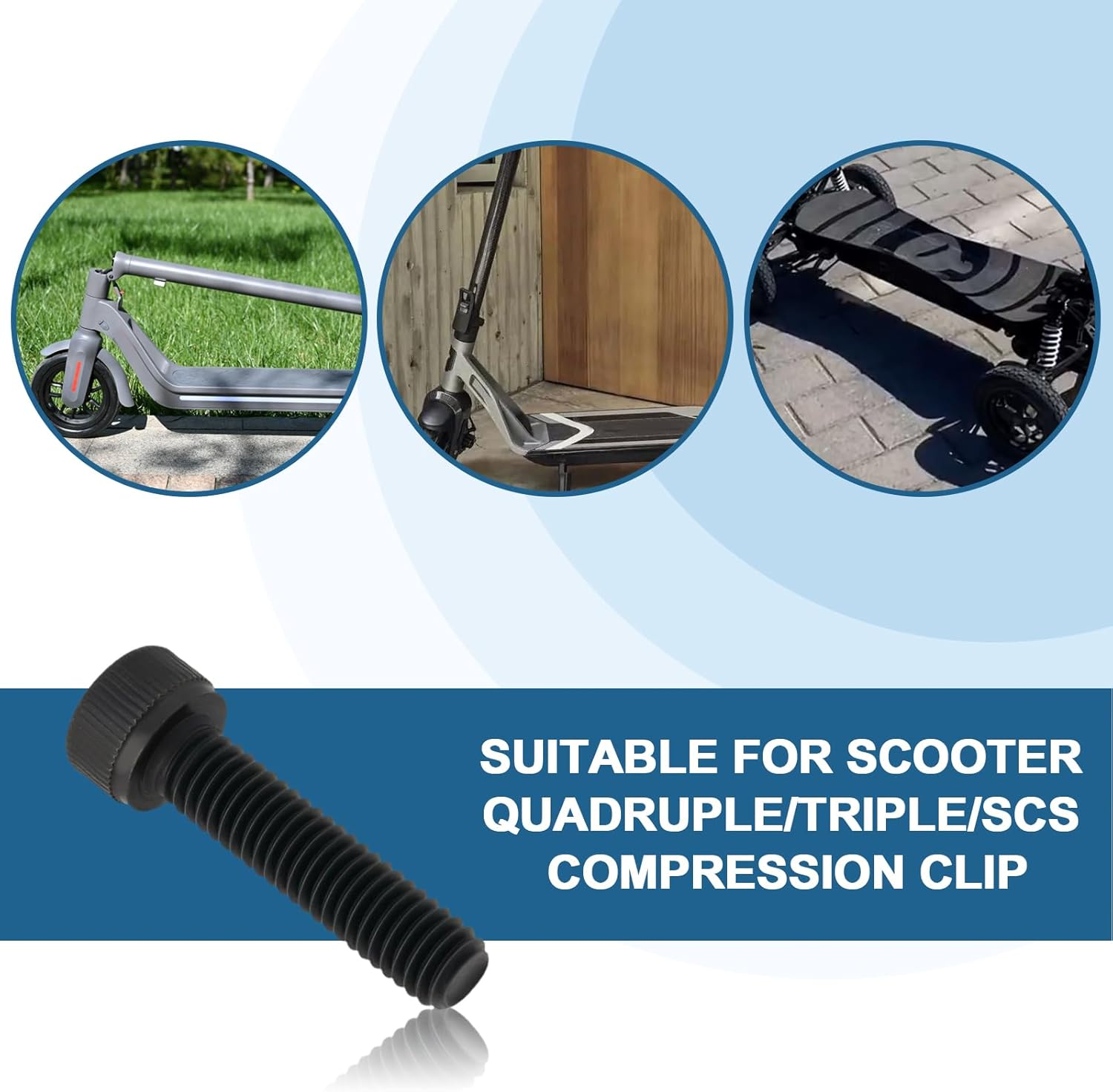 LT Easiyl 8Pcs Replacement Bolts M6X25Mm Metal Hexagon Socket Head Cap Screws Bolts for Stunt Scooter HIC SCS ICS Metric Thread Screws (Black) image number 5