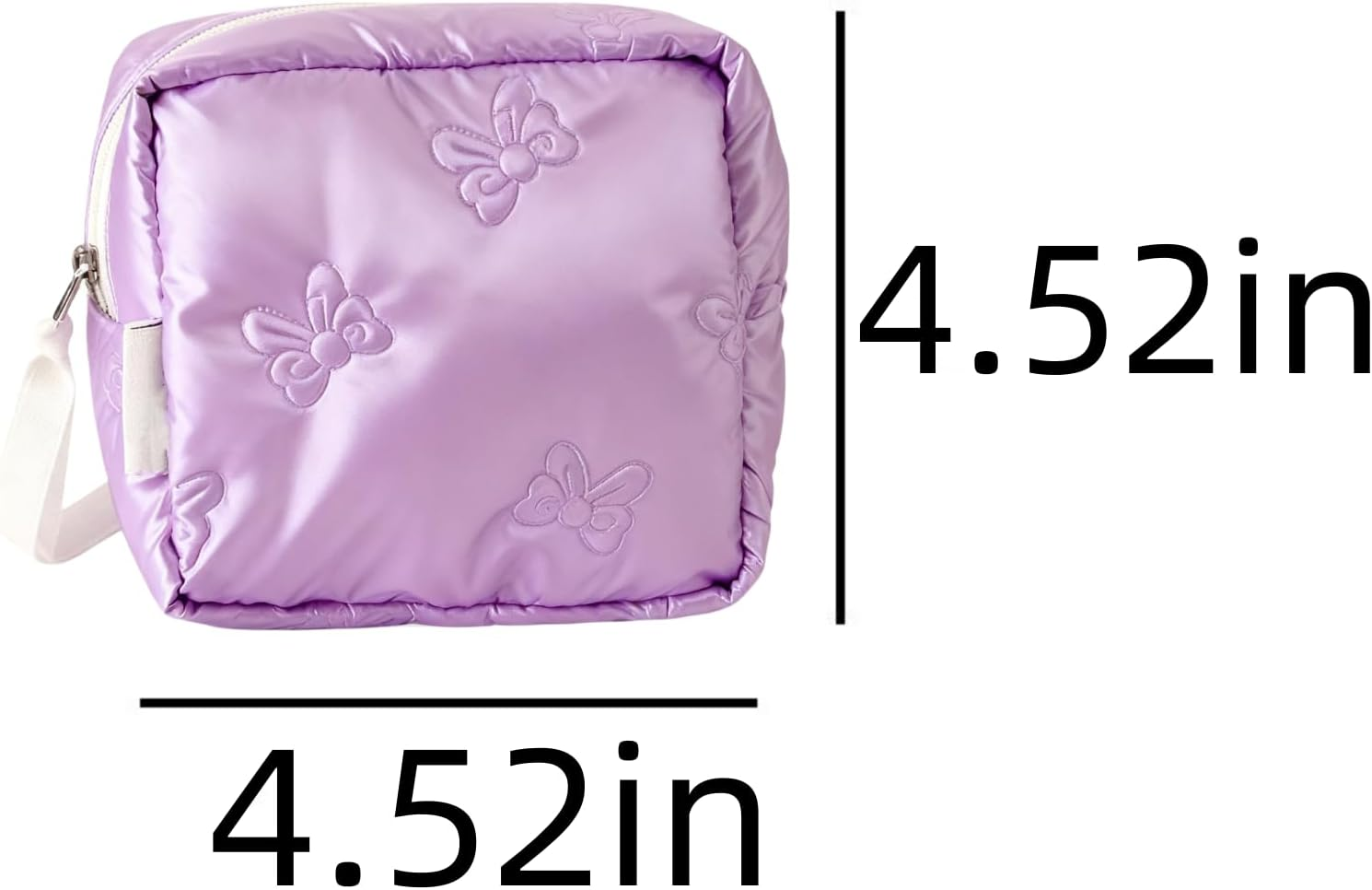 Small Makeup Bag for Purse Bow Mini Cosmetics Bag Cute Square Makeup Pouch Travel Mini Makeup Bag Portable Toiletry Cosmetic Pouch, Style 4, Simple - Style 2 image number 6