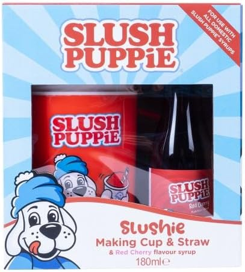 Slush Puppie Making Cup & Red Cherry Syrup Set - Create Refreshing Slushies at Home