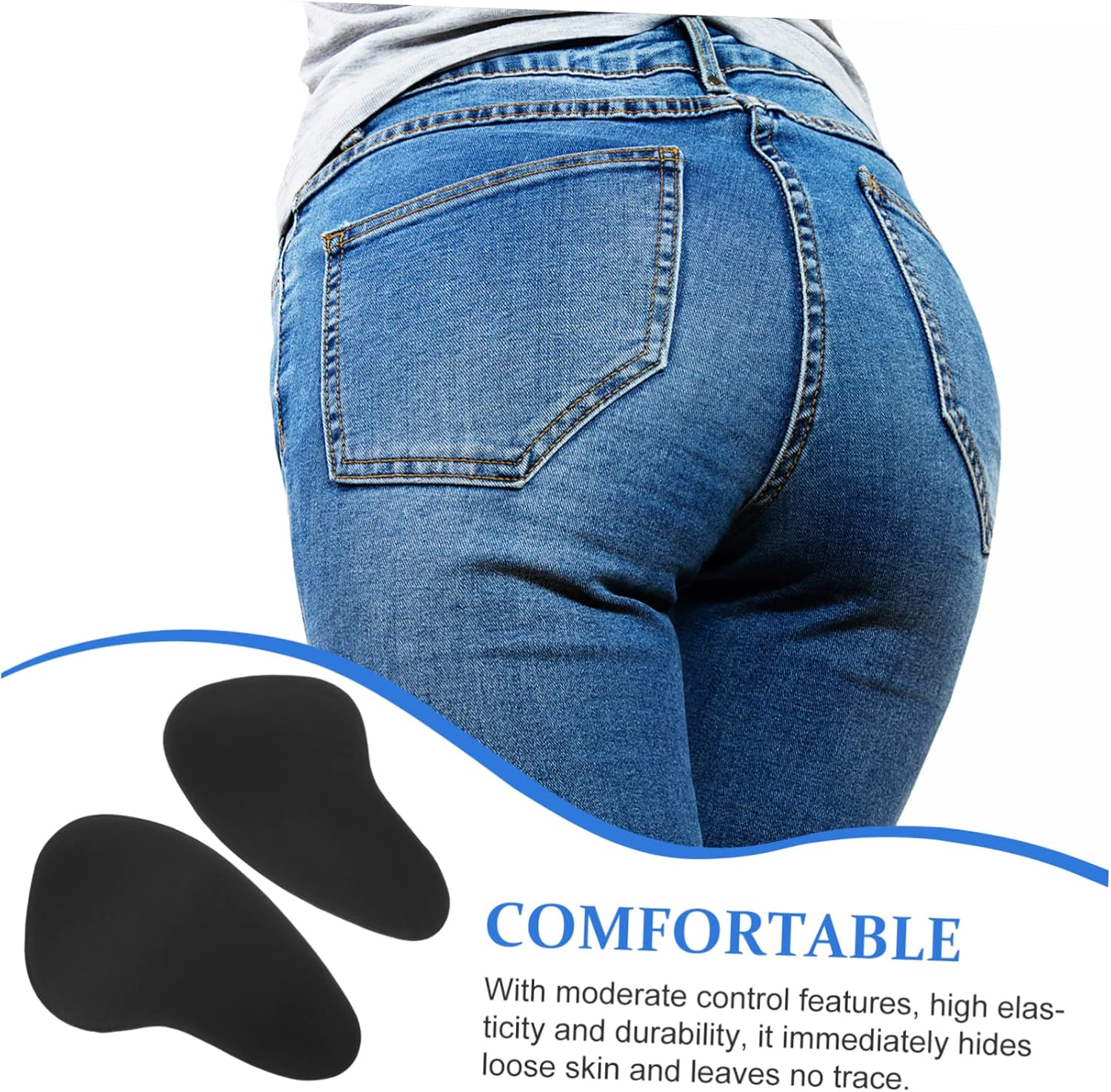 Butt-Lift Underwear Pads Hip Pads for Women Shaping High Waist Thick Sponge Inserts Postpartum Black image number 4