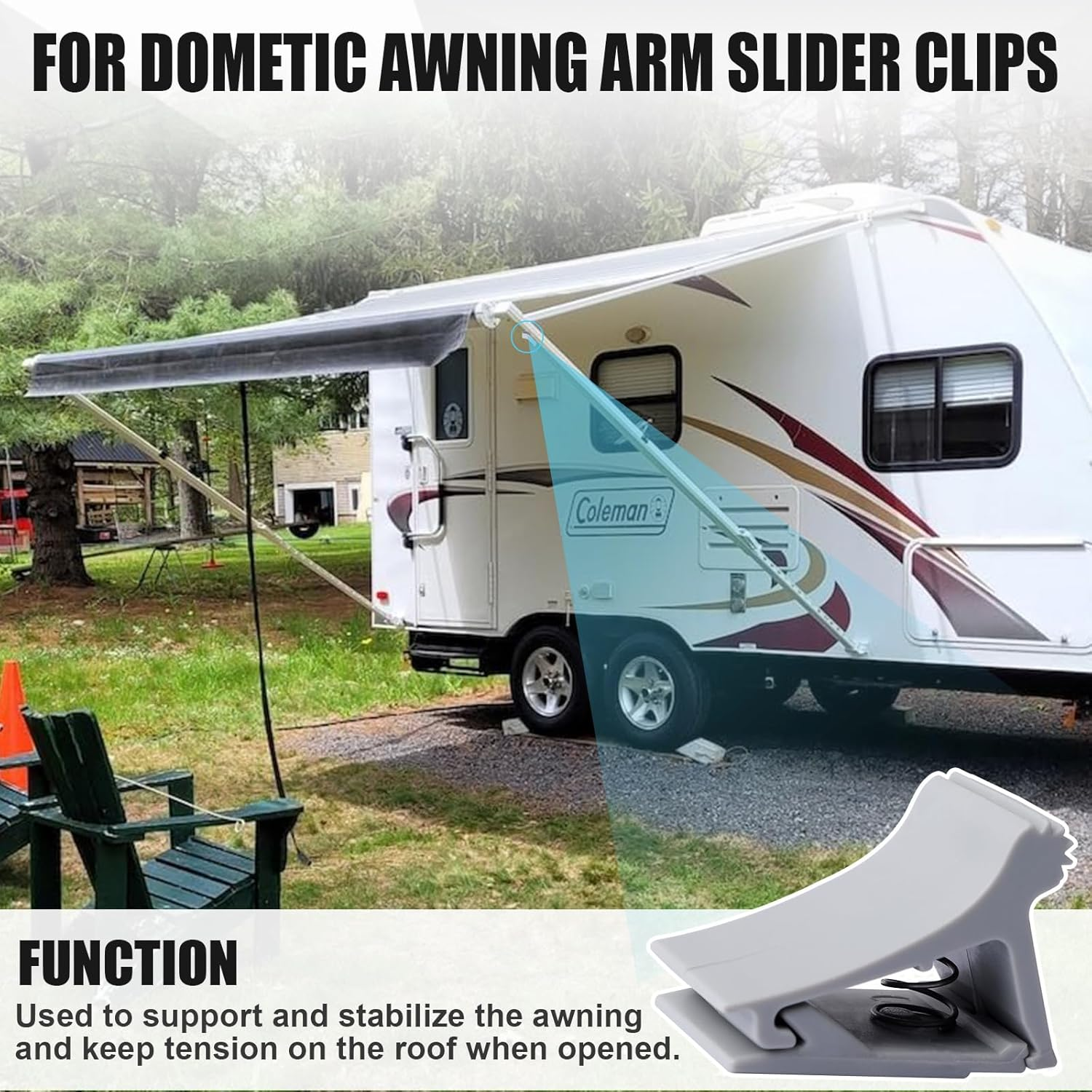 830472P002 RV Awning Arm Slider Catch Kit Compatible with Dometic 8500 Awning A&E 9000 image number 1