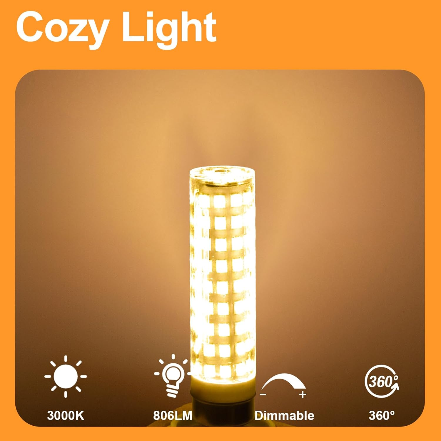 B15D LED 8W Dimmable Replacement for Osram Halolux Ceram 75W B15D Halogen Bulb 80W 806 Lumen B15 Warm White 3000K Bayonet Cap Corn Cob 360&deg; Beam Angle for Bedroom Living Room Pack of 2 image number 5