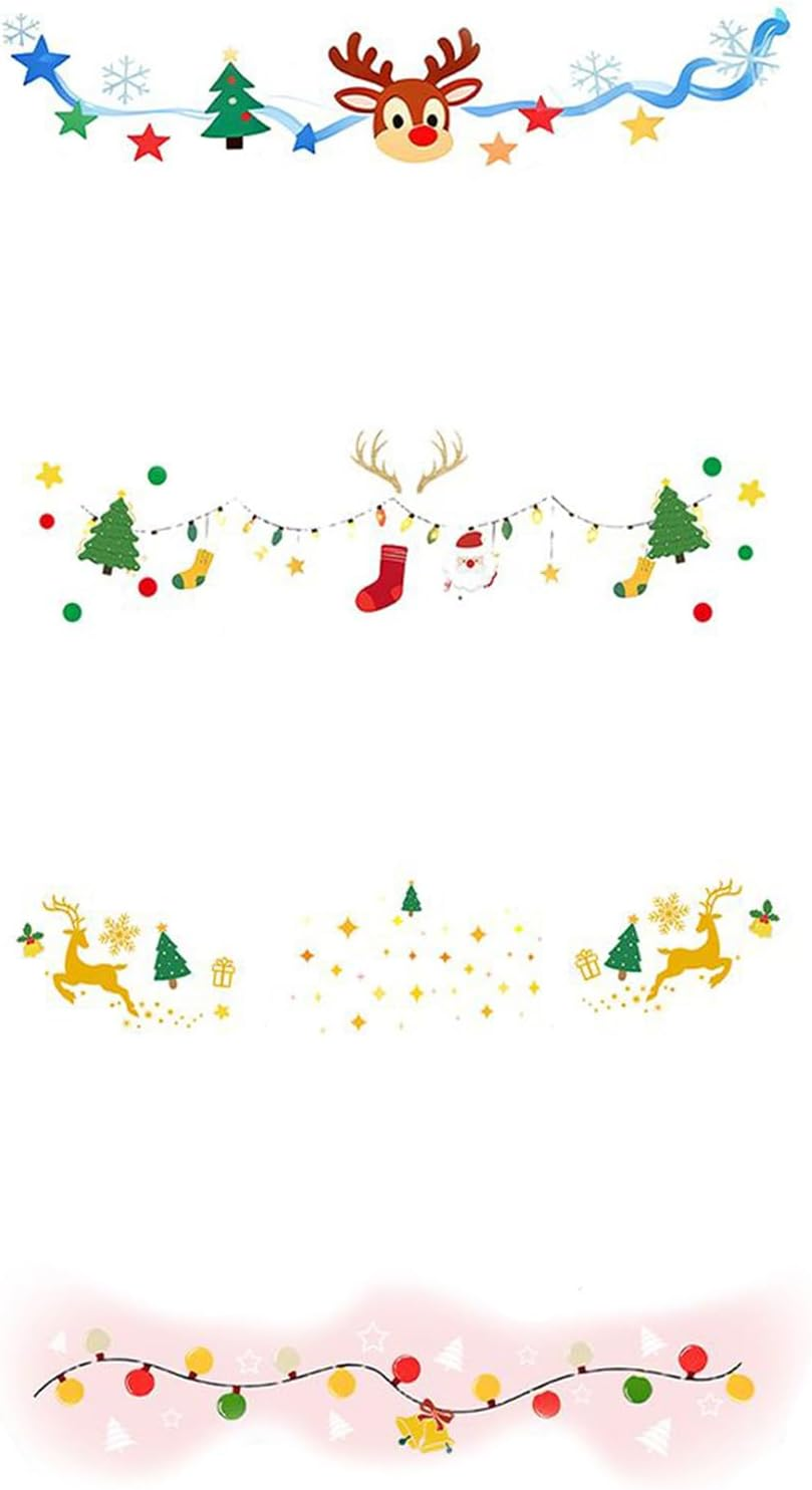 4-Piece Christmas Glitter Freckle Waterproof Face Gems Pre-Designed Shapes Gentle Adhesive Easy Water Removal for Girls Teens Holiday Party Festival Cosplay Celebration Event Masquerade image number 3