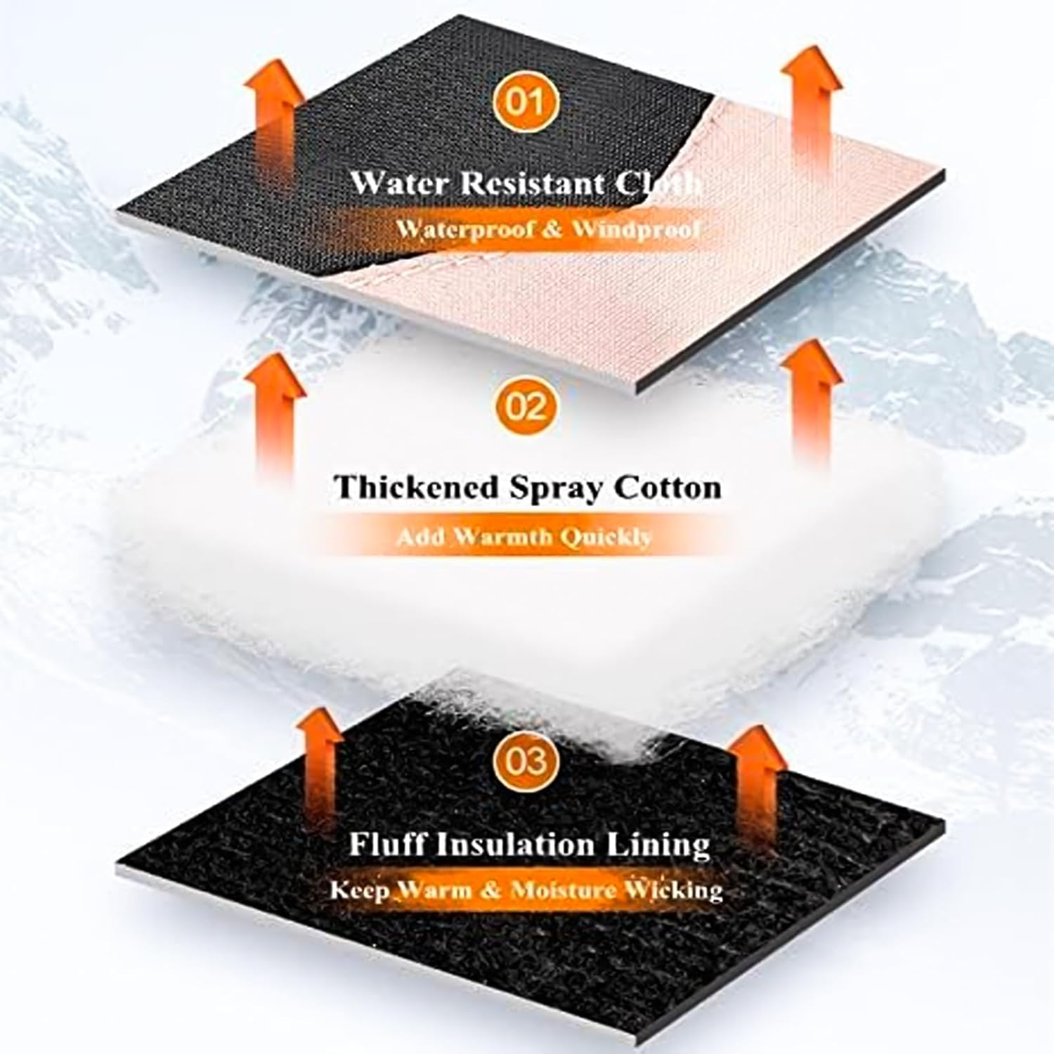 Ski & Snow Gloves, Waterproof Touchscreen Cold-Weather Gloves with Thermal Insulation for Skiing, Snowboarding, Cycling, Hiking - Unisex Windproof Hand Warming image number 4