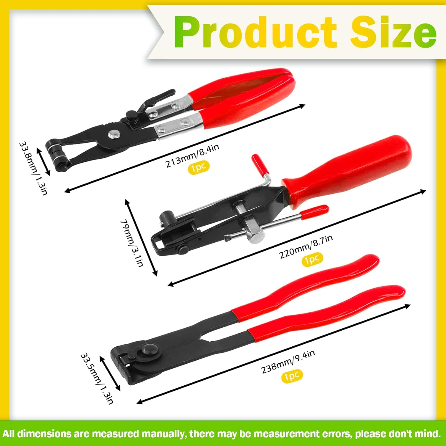 Keadic 3Pcs Universal Auto CV Joint Boot Clamp Pliers Tool Set Includes Joint Banding with Cutter, CV Joint Boot Clamps Pliers and Hose Clamp Pliers Car Repair Tool for Cooling System image number 4