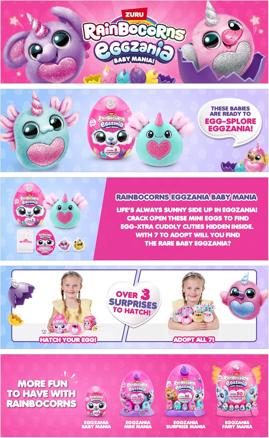 ZURU Rainbocorns Eggzania Soft Mini Series 1
