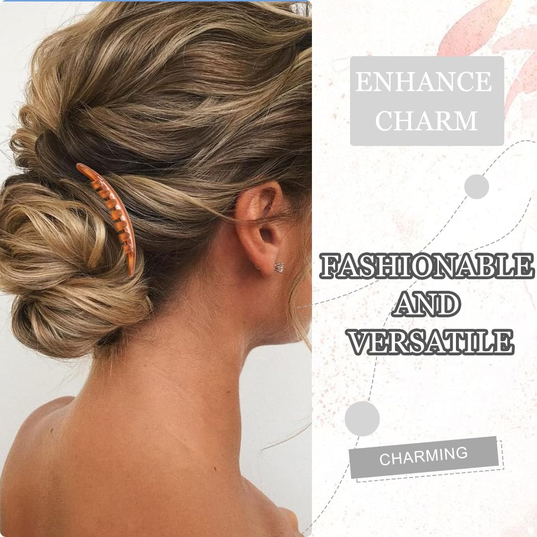 MIRKUZI Hair Combs Pack of 6 Hair Clip Teeth Hair Comb Hair Accessories Hair Clip Comb Women Girls Gift Hair Clip Comb Women Side Comb Hair Accessories image number 4