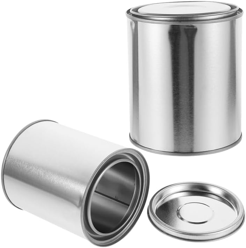 LALAFINA 2Pcs Metal Paint Cans with Lids, 2L Thickened Empty Paint Storage Cans for Laboratory Sampling Oil and Industrial Use image number 4