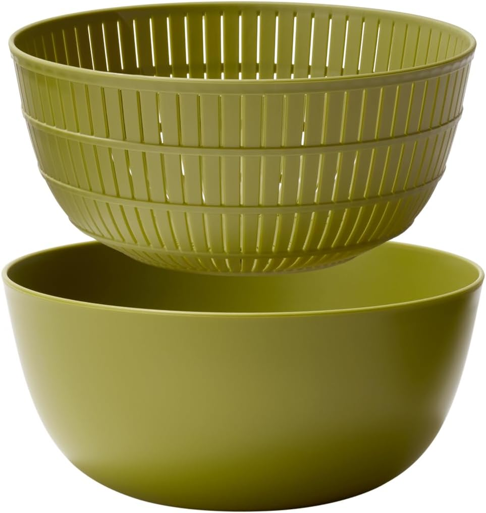 Like-It | Colander & Bowl Full Set of 6 | 6 Global Design Awarded | Washing Rice, Draining Noodles and Pasta | 8.94" X 8.94" X 4.09" | Deep & Shallow Colander & Bowl, 2 Plate Set | BPA Free | White |