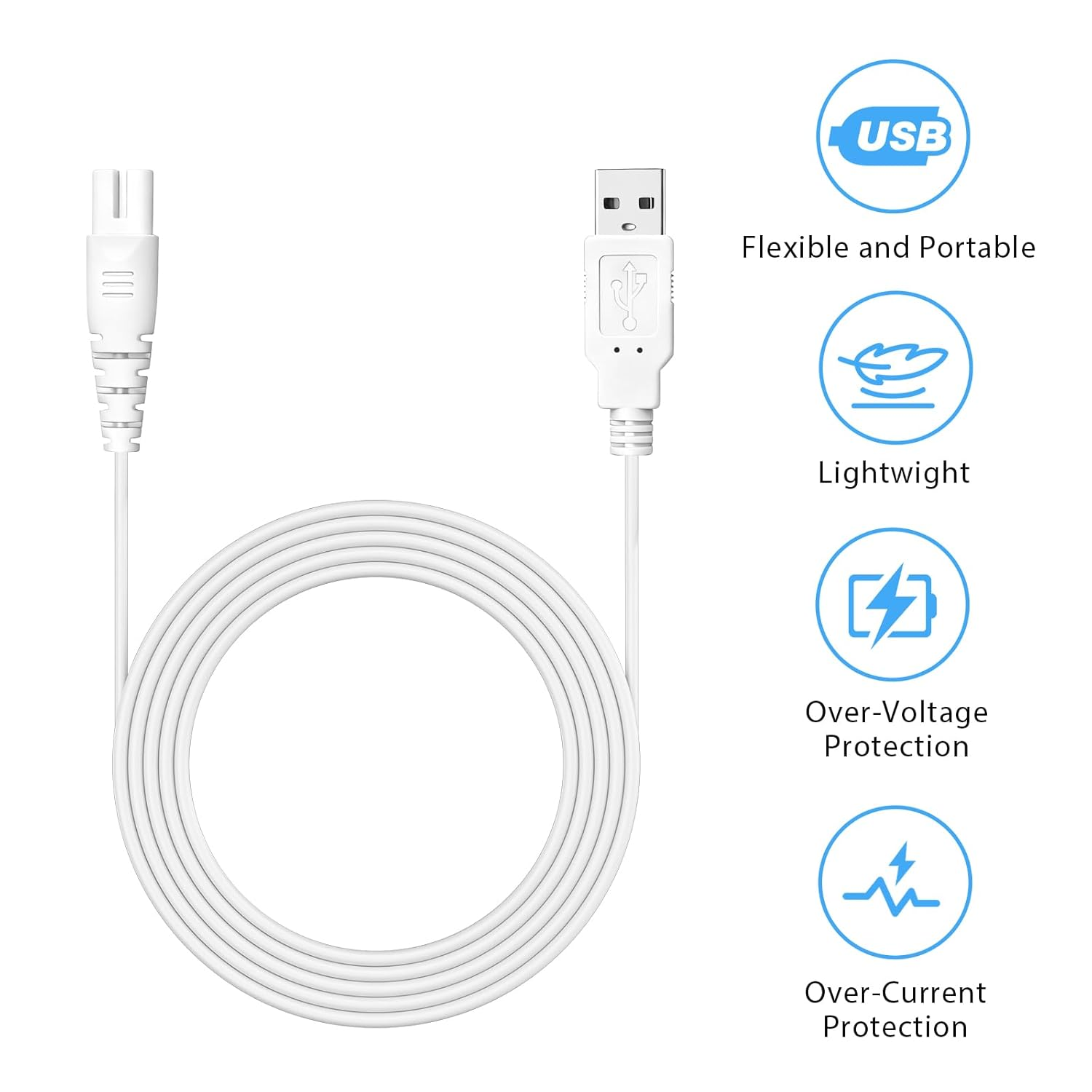 USB Charging Cable for Skull Pitbull Charger, Palm, Butterfly Kiss and Beast Clipper PRO Shaver, Charger Adapter Cable Cord for Skull Pitbull Gold PRO