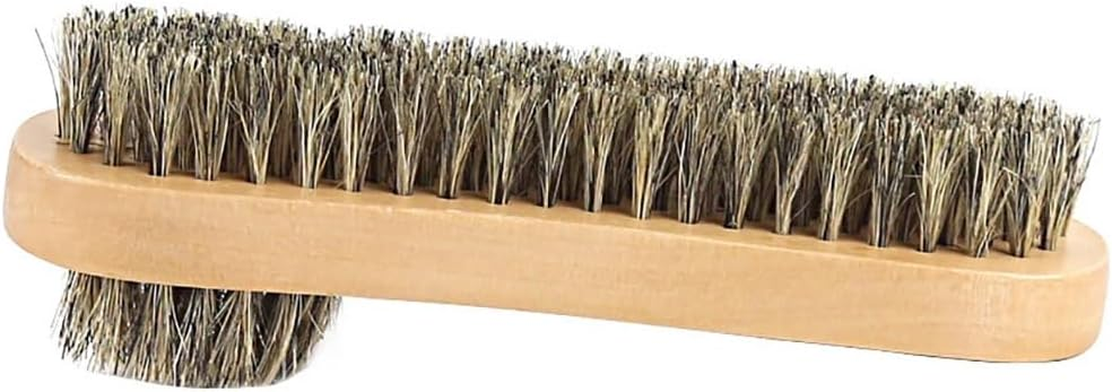 AIMALL Double-Sided Beech Wood Shoe Brush with Natural Pig Bristles, Premium Shoe Polishing and Cleaning Brush for Suede and Leather image number 1