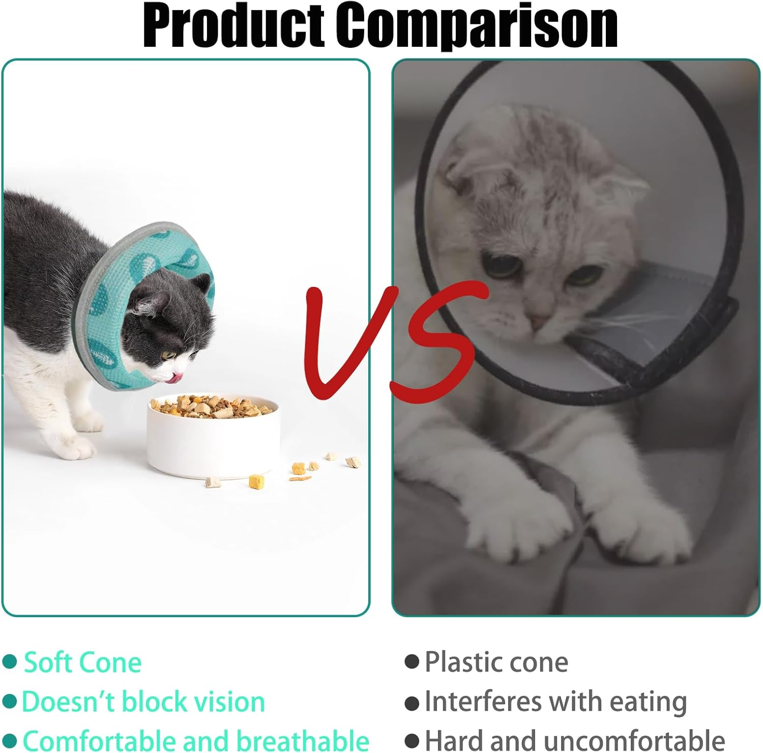 Cat Collar Soft Adjustable Cat Collar Protect Neck after Surgery Stop Licking Medium image number 4