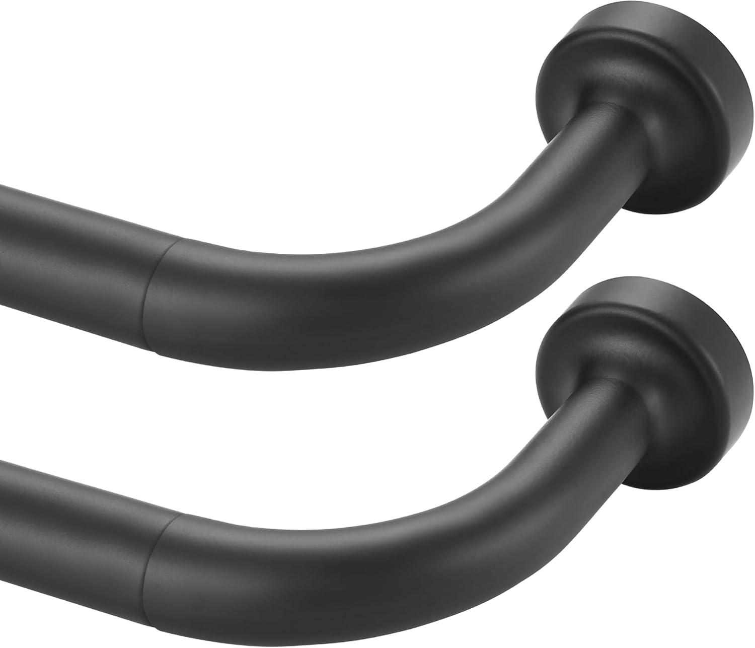 Lwiiom Antique Bronze Curtain Rod for Windows 28-86",Internal Splicing 1 Inch Diameter Disc Curtain Rod,Adjustable Room Darkening Curtain Rod with Aluminum Finials and Brackets,Wrap around Design