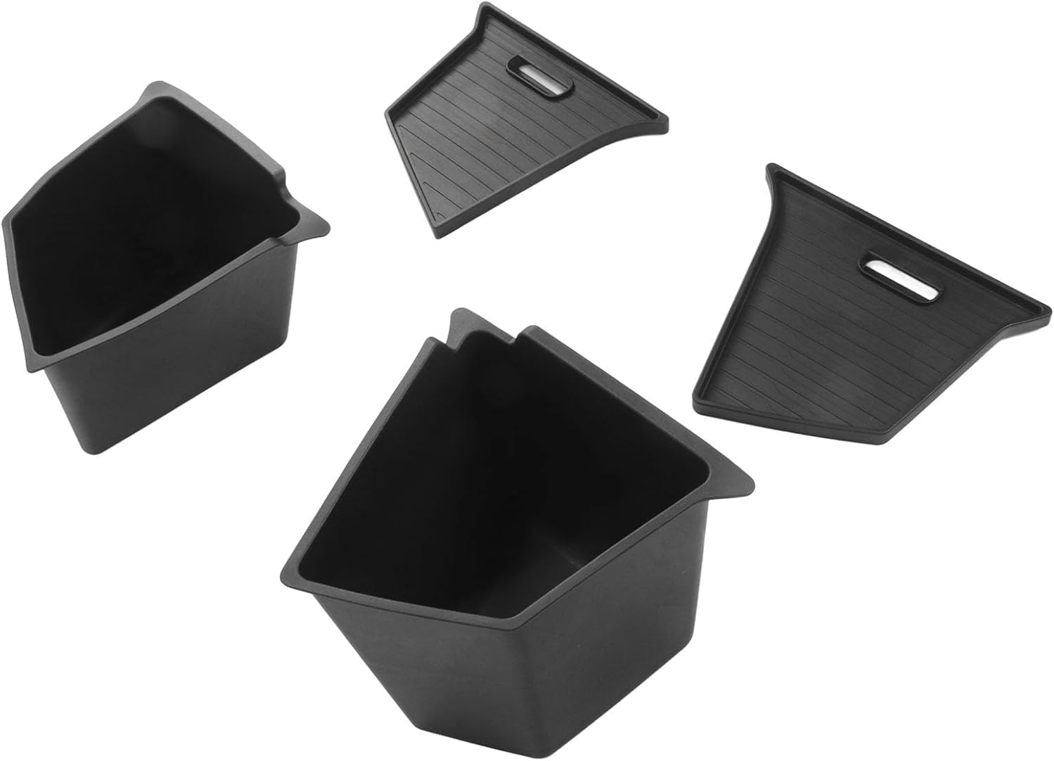 2 Pack Car Rear Trunk Organizer Storage Box for Tesla Model Y 2020~2023 Storage Bin with Lids TPE Waterproof Dustproof Odorless Storage Box Protector for Tesla Trunk Interior Accessories image number 1