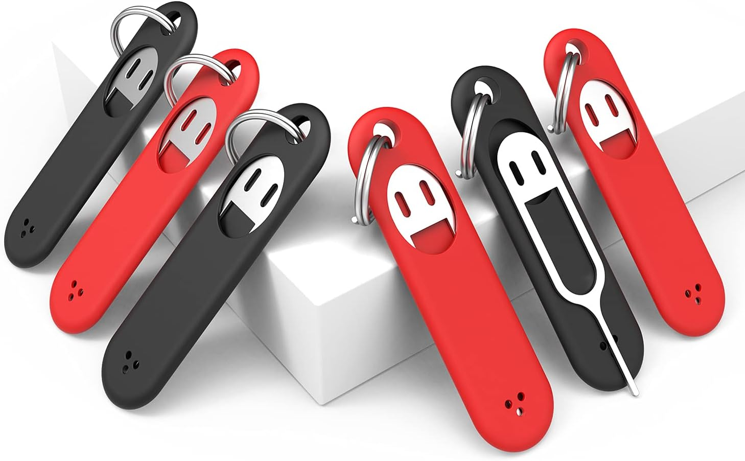 6 Pcs SIM Card Removal Tool- Sim Card Tray Pin Eject Removal Tool Needle Opener Ejector, Suitable for All Iphone, Samsung and Other Smart Phones, with Removable Key Chain Charm