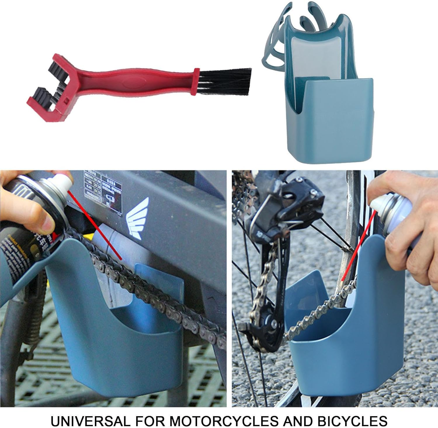 Bicycle Chain Oil Bearing & Cleaning Kit, Splash-Proof Lubricant Tool Box with Chain Cleaner Brush, Compact Chain Lubricant Holder, Oil Maintenance Organiser for Motorcycles, Bicycles image number 1