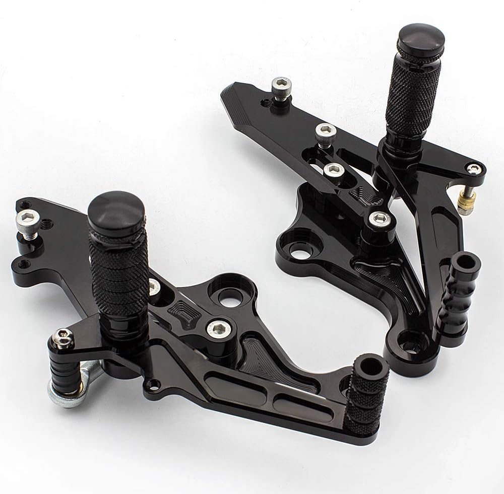 PROCNC Motorcycle Aluminum Rearsets Foot Pegs Rear Sets Footrest Fit for Honda Grom MSX125 2016 2017 2018 2019 2020 (Black) - Gold image number 5