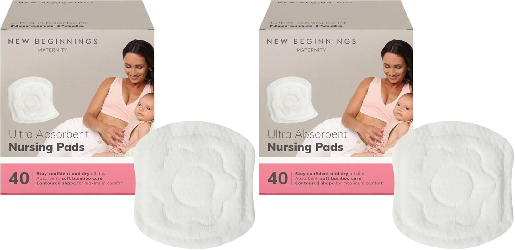 New Beginnings Extra-Soft & Highly-Absorbent Disposable Bamboo Nursing Pads, 40-Pack image number 2
