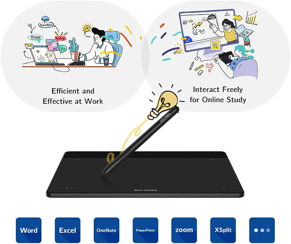 XP-PEN Deco Fun S Graphic Drawing Tablet 6X4 Inches Digital Sketch Pad OSU Tablet for Digital Drawing, OSU, Online Teaching-For Mac Windows Chrome Linux Android OS (Black) image number 3