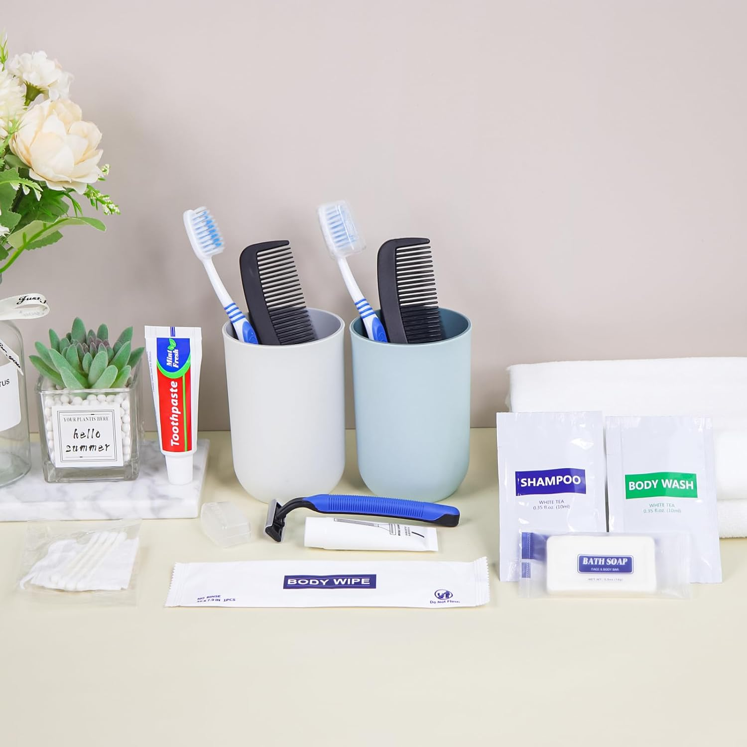 Basic Toiletry Kits, Individually Packed, Personal Hygiene Bulk Homeless Care Package Supplies, Travel Size for Men Women Charity, Disposable Toothbrushes with Toothpaste Set image number 5