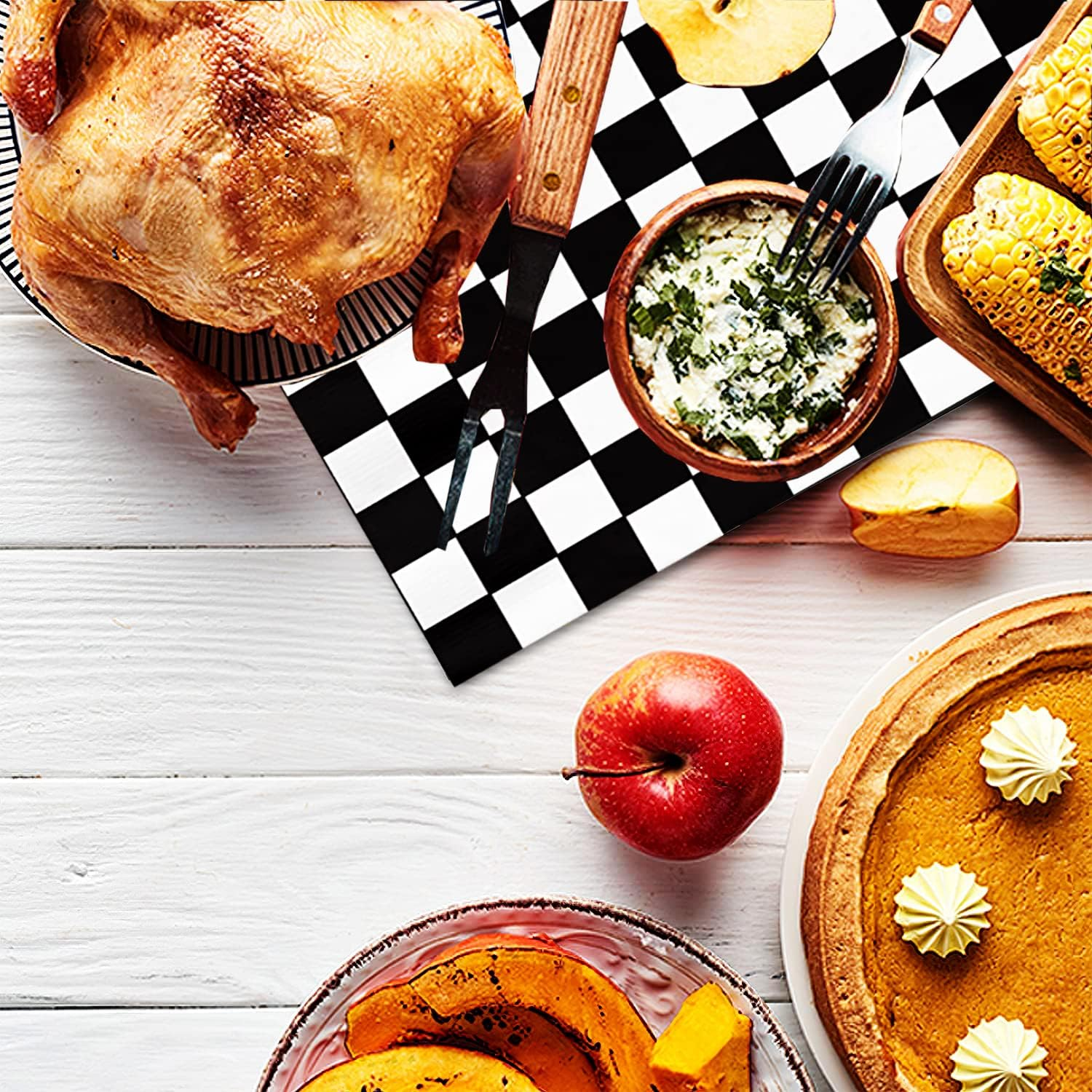 40Pcs Checkered Flag Napkins Race Car Birthday Party Supplies Disposable Racing Party Napkins Black and White Dessert Paper Napkins for Baby Shower Racing Themed Party Decorations Favors